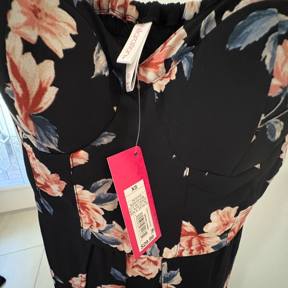 Xhilaration Black Floral Jumpsuit